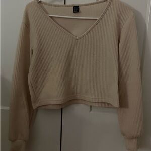 SHEIN Light Beige Knit Top